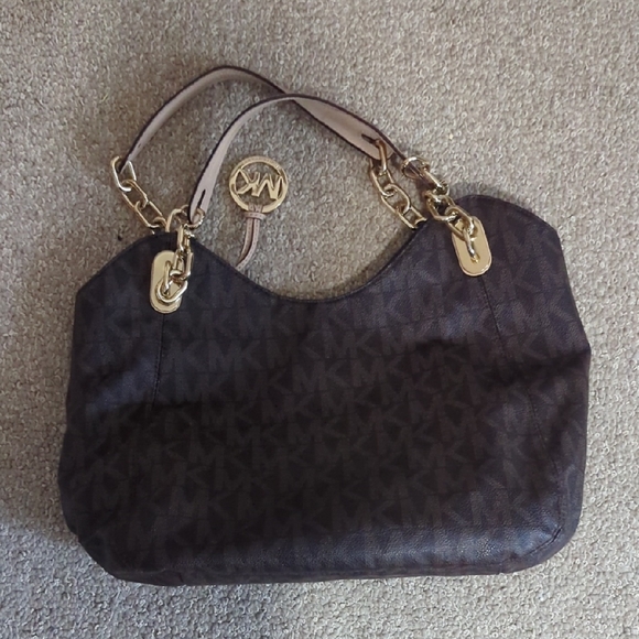 Michael Kors Handbags - Michael Kors Brown Signature Shoulder Bag